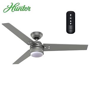 Hunter - Protos Mat G�m�� - 132 Cm. Ayd�nlatmal� Uzaktan Kumandal� D�� Mekan - Nemli Mekan Tavan Vantilat�r�