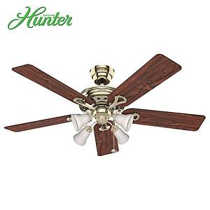 Hunter - Savoy Parlak Pirin� - 132 Cm. Ayd�nlatmal� Tavan Vantilat�r�