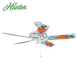 Hunter - Classic Original Beyaz - 132 Cm. Bal�k Desenli Kanatl� D�� Mekan - Nemli Mekan Tavan Vantilat�r�