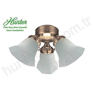 Hunter - 3 l� Antik Pirin� G�vde Renkli - Buzlu K��eli Cam Ayd�nlatma