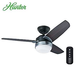 Hunter - Nova Mat Siyah - 107 Cm. Uzaktan Kumandal� Ayd�nlatmal� Tavan Vantilat�r�