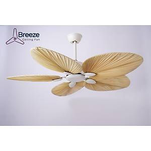Breeze - �irince DC Motor Beyaz - 122 Cm. Kanat �apl� Palmiye Kanatl� Tavan Vantilat�r�