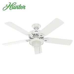 Hunter - Builders Elite Beyaz - 132 Cm. D�� Mekan - Nemli Mekan Ayd�nlatmal� Tavan Vantilat�r�