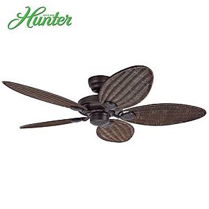 Hunter - Outdoor Elements II �a�da� Bronz - 137 Cm. Ger�ek Has�r �rme Kanatl� D�� Mekan Tavan Vantilat�r�