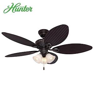 Hunter - Bayview �a�da� Bronz - 137 Cm. Ayd�nlatmal� D�� Mekan Tavan Vantilat�r�