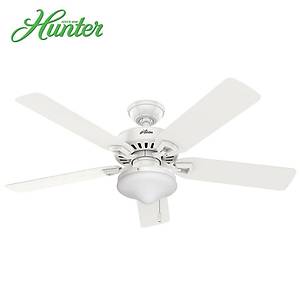 Hunter - Builders Elite Beyaz - 132 Cm. D�� Mekan - Nemli Mekan Ayd�nlatmal� Tavan Vantilat�r�