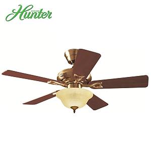 Hunter - Seville Mat Pirin� - 112 Cm. Kehribar �ukur Tabak Ayd�nlatma Ayd�nlatmal� Tavan Vantilat�r�