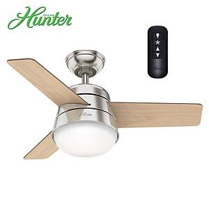 Hunter - Finley F�r�alanm�� Nikel - 92 Cm. Uzaktan Kumandal� Ayd�nlatmal� Tavan Vantilat�r�