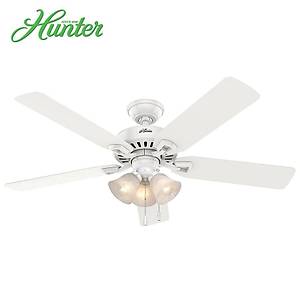 Hunter - Builders Elite Beyaz - 132 Cm. Ayd�nlatmal� D�� Mekan - Nemli Mekan Tavan Vantilat�r�