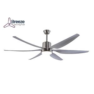 Breeze - Ala�at� DC Motor Mat Nikel - 168 Cm. Kanat �apl� Ayd�nlatmal� Tavan Vantilat�r�
