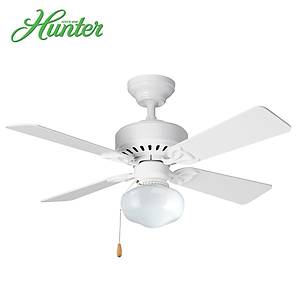Hunter - Bayport Beyaz - 107 Cm. Beyaz K�re Cam Ayd�nlatmal� Tavan Vantilat�r�