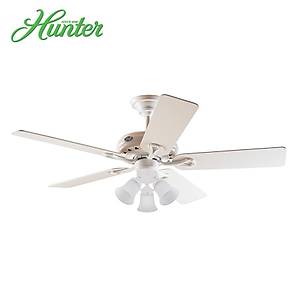 Hunter - Savoy Beyaz - 132 Cm. Kaymakta�� Zil Cam Ayd�nlatma Ayd�nlatmal� Tavan Vantilat�r�