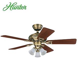Hunter - Seville Antik Pirin� - 112 Cm. 3'l� Ayd�nlatmal� Tavan Vantilat�r�