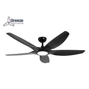 Breeze - Antalya DC Motor Parlak Siyah - 158 Cm. Kanat �apl� Ayd�nlatmal� Tavan Vantilat�r�