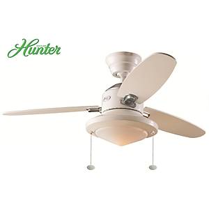 Hunter - Merced Tebe�ir Beyaz� - 112 Cm. Ayd�nlatmal� Tavan Vantilat�r�