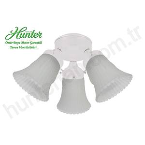 Hunter - 3 l� Buzlu Yaprak Cam Beyaz Ayd�nlatma