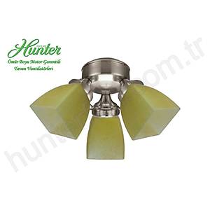 Hunter - 3 l� F�r�alanm�� Nikel G�vde Renkli - Kare Kehribar Cam Ayd�nlatma