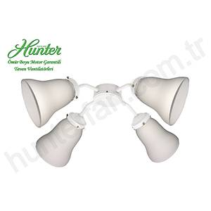 Hunter - Beyaz Buzlu Caml� 4l� Beyaz Ayd�nlatma