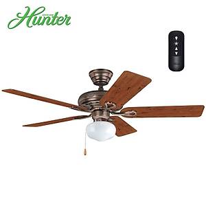 Hunter - Savoy Kehribar Bronz - 132 Cm. Uzaktan Kumandal� - Ayd�nlatmal� Tavan Vantilat�r�