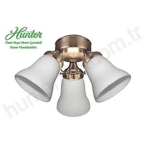 Hunter - 3l� Antik Pirin� G�vdeli - Beyaz Dalgal� Cam Ayd�nlatma