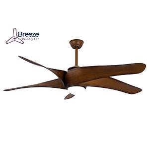 Breeze - Fethiye DC Motor Ah�ap - 152 Cm. Kanat �apl� Ayd�nlatmal� Tavan Vantilat�r�