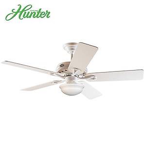 Hunter - Savoy Beyaz - 132 Cm. Okul Tarz� K�re Cam Ayd�nlatmal� Tavan Vantilat�r�