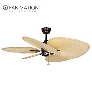 Fanimation - Islander Pasl� K�z�l - 132 Cm. Ger�ek Palmiye Kanatl� Tavan Vantilat�r�