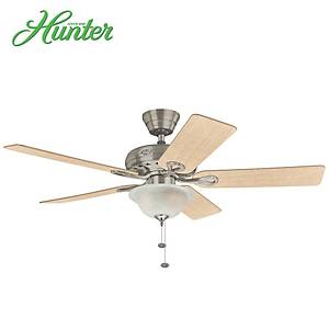 Hunter - Savoy F�r�alanm�� Nikel - 132 Cm. Mermer Desenli Ayd�nlatmal� Tavan Vantilat�r�