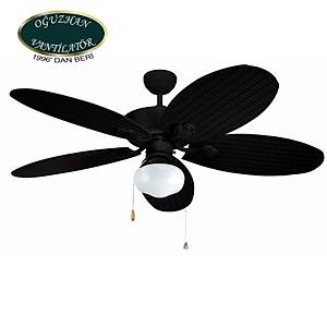 O�uzhan - The Outdoor Series Siyah - 132 Cm. Ayd�nlatmal� D�� Mekan Tavan Vantilat�r�