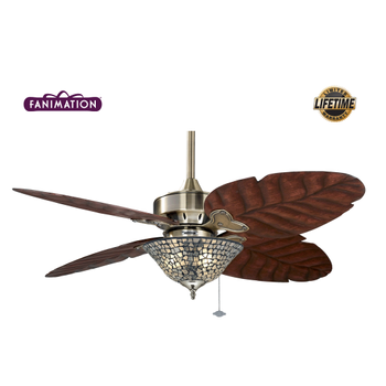 Fanimation - Windpointe 132 Cm. Gerek Palmiye Yapra Kanatl Aydnlatmal Tavan Vantilatr