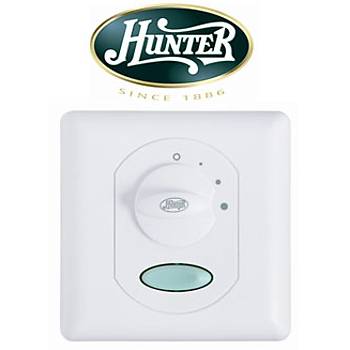 Hunter - Industrie Tebeşir Beyazı - 132 Cm. Buzlu Küre Cam Aydınlatmalı Tavan Vantilatörü