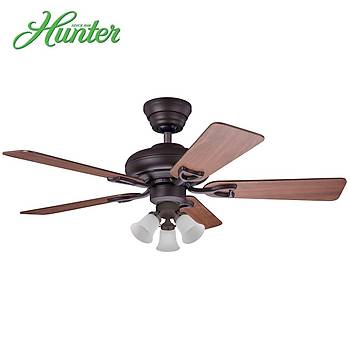 Hunter - Seville ada Bronz - 112 Cm. Beyaz Buzlu Zil Cam Aydnlatmal Tavan Vantilatr