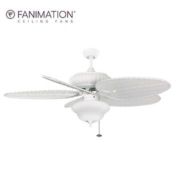 Fanimation - Belleria Mat Beyaz - 132 Cm. Aydnlatmal D Mekan-Nemli Mekan Tavan Vantilatr
