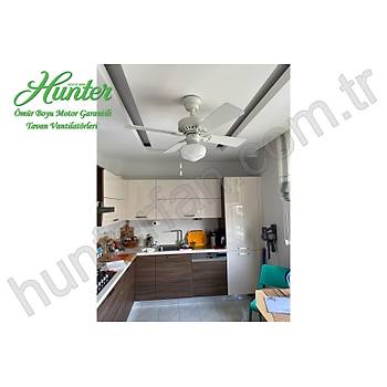 Hunter - Bayport Beyaz - 107 Cm. Beyaz Kre Cam Aydnlatmal Tavan Vantilatr