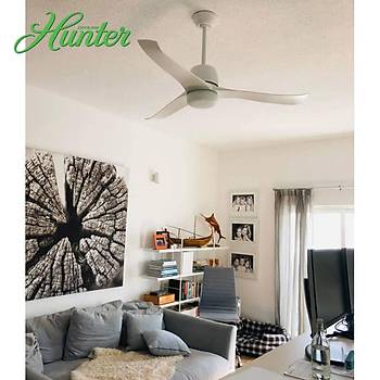 Hunter - Harmony Beyaz - 137 Cm. Aydnlatmal Duvar Kumandal Tavan Vantilatr
