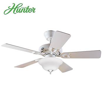 Hunter - Seville Beyaz - 112 Cm. Buzlu Cam Aydnlatmal Tavan Vantilatr