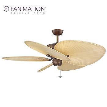 Fanimation - Belleria Kaplumbağa Kabuğu - 132 Cm. Gerçek Palmiye Kanatlı Tavan Vantilatörü
