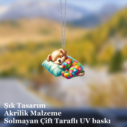 Araba Ayna S�s� Bebek K�pek, Pleksi Malzeme, UV Bask�l�