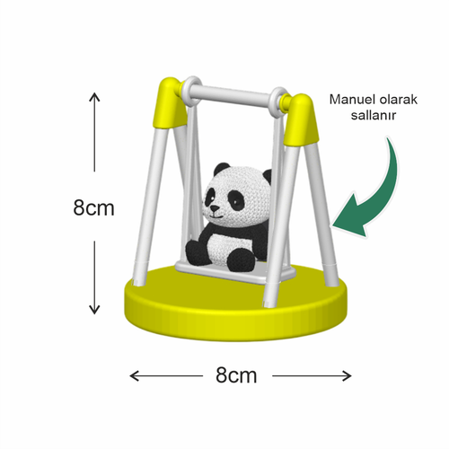 Sevimli Sal�ncakta Sallanan Panda Sar�, Araba Yada T�m Ya�am Alanlar� i�in Fig�r