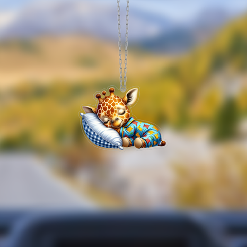 Araba Ayna S�s� Bebek Z�rafa, Pleksi Malzeme, UV Bask�l�