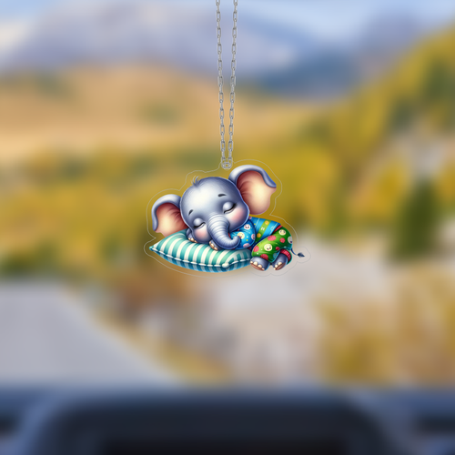 Araba Ayna S�s� Bebek Fil, Pleksi Malzeme, UV Bask�l�