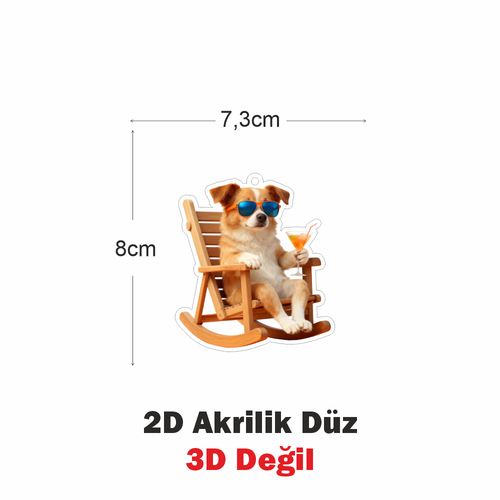 Araba Ayna S�s�, Araba S�s�, �anta Aksesuar� Keyifli K�pek, Pleksi Malzeme, UV Bask�l�