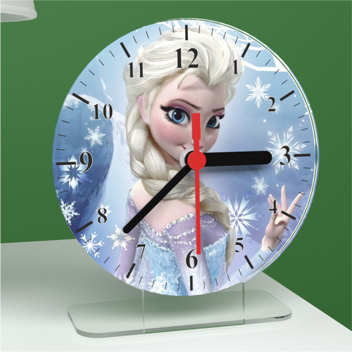 Frozen Elsa Pleksi ( Akrilik ) Masa Saati A Kalite Parlak ve Dekoratif 0.1