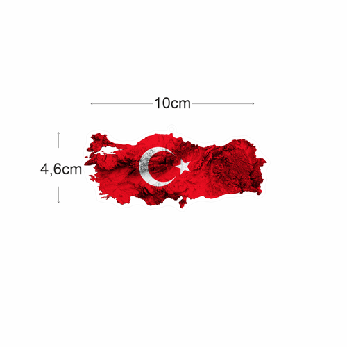 Araba Ayna Ss Trkiye Haritas, Pleksi Malzeme, UV Baskl