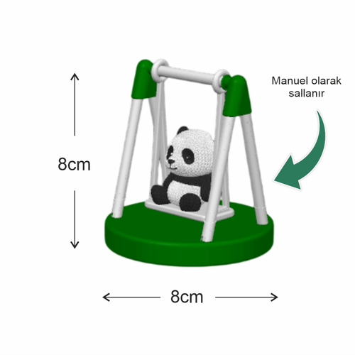 Sevimli Sal�ncakta Sallanan Panda Ye�il, Araba Yada T�m Ya�am Alanlar� i�in Fig�r