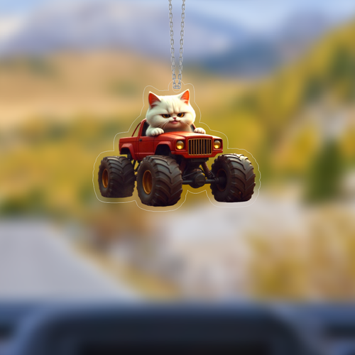 Araba Ayna S�s� ��f�r Kedi, Pleksi Malzeme, UV Bask�l�