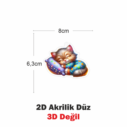 Araba Ayna S�s� Bebek Kedi, Pleksi Malzeme, UV Bask�l�