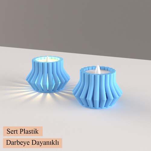 Led Mumluk 2 Adet Dekoratif, Modern ve Salam, Led Tealight Dahil 001