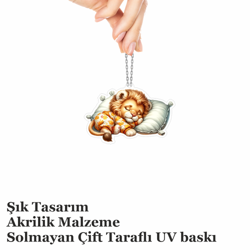 Araba Ayna S�s� Bebek Aslan, Pleksi Malzeme, UV Bask�l�