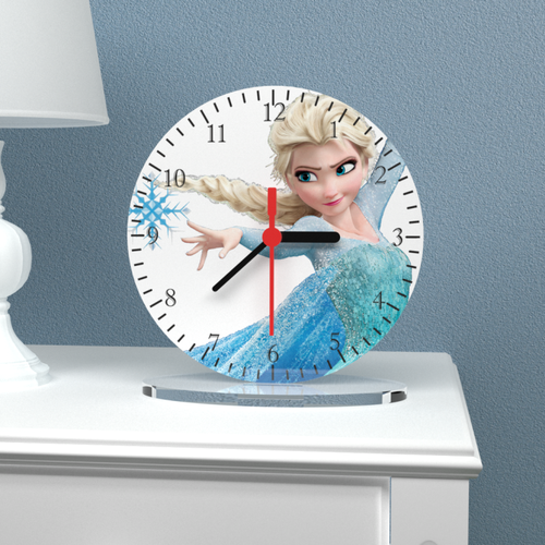 Frozen Elsa Klas Masa Saati 20cm Full Pleksi - 002